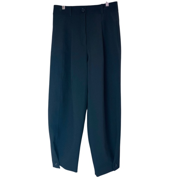 ZARA Pleated Tapered Pant Trouser in Black Size Small - NWT - Picture 2 of 7